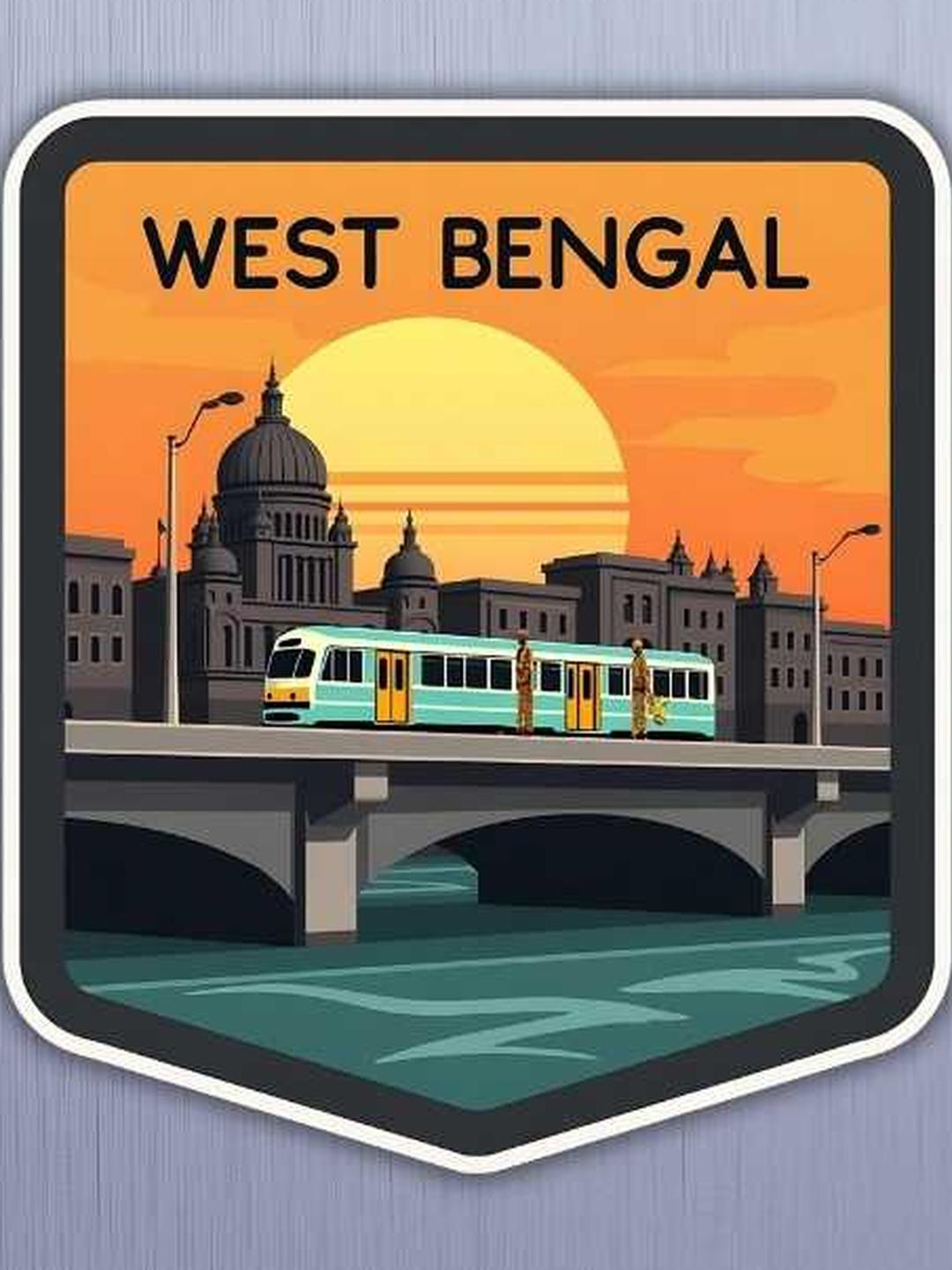 GIFTSHALA West Bengal State Theme Souvenir Wooden Refrigerator Fridge Magnet