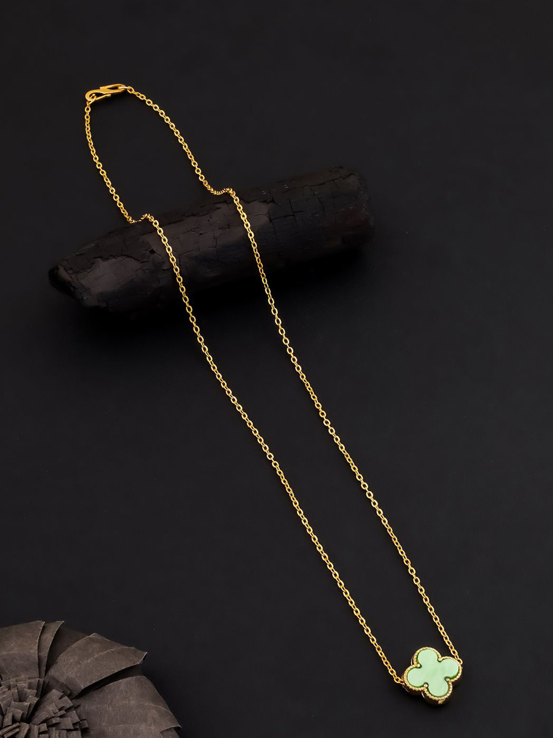 DressBerry Set Of 2 Gold-Plated Artificial Stones Dolphin Ocean Pendants with Chains