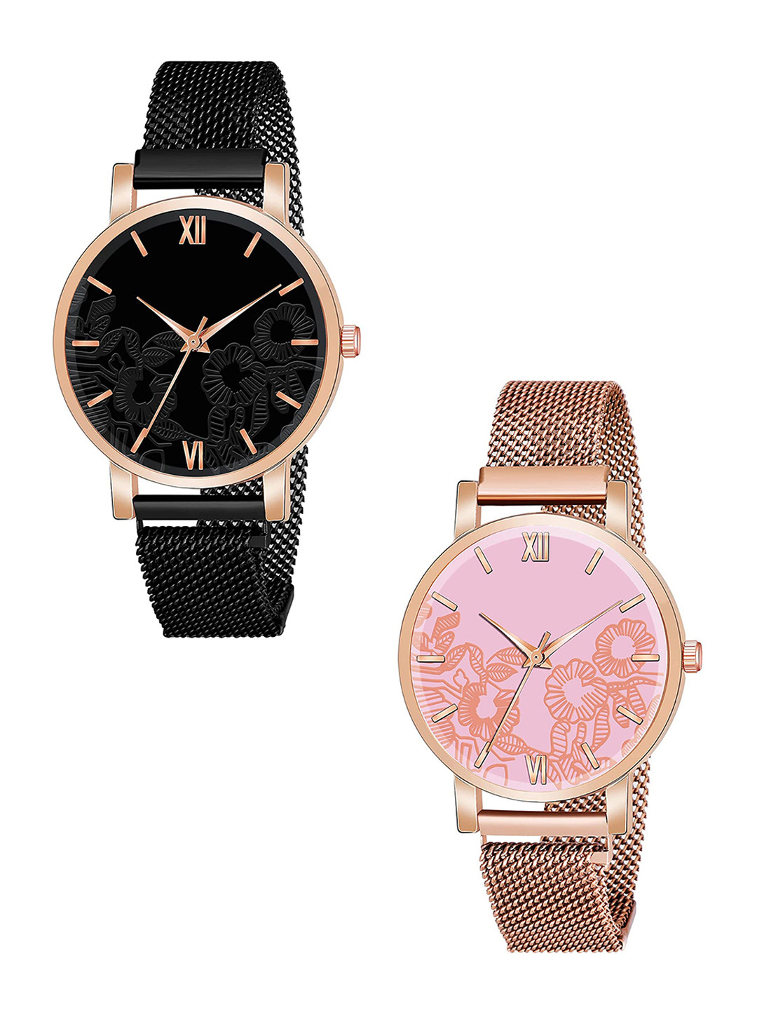 Gopal Shopcart Unisex Pack Of 2 Dial & Bracelet Style Straps Analogue Watch C36RG