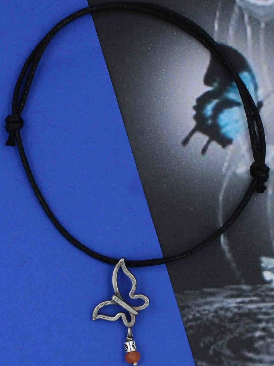 gurjari jewellers Black Thread Butterfly Anklet