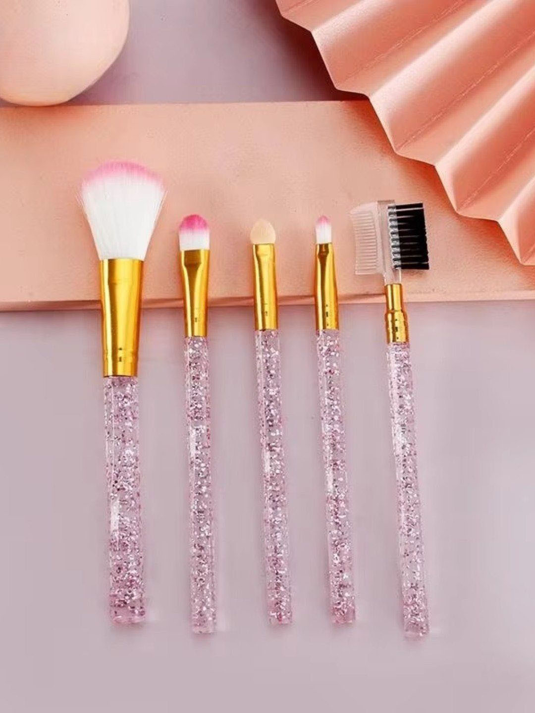 KOLORUP BEAUTY Set Of 5 High Quality Makeup Brushes With Glittering Handles