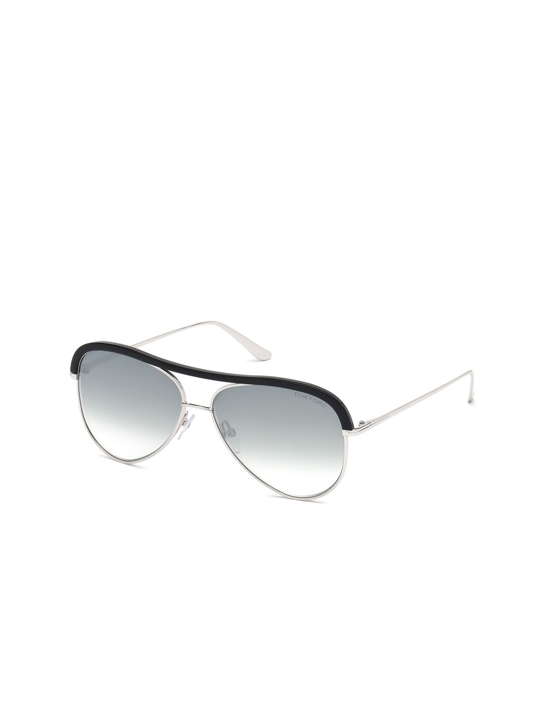 Tom Ford Men Blue Lens & Silver-Toned Aviator Sunglasses with