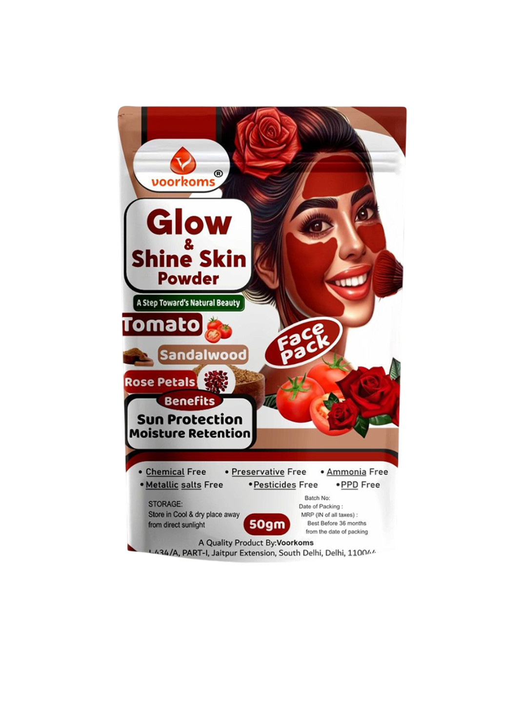 VOORKOMS Tomato & Sandalwood Powder Face Pack - 50 g