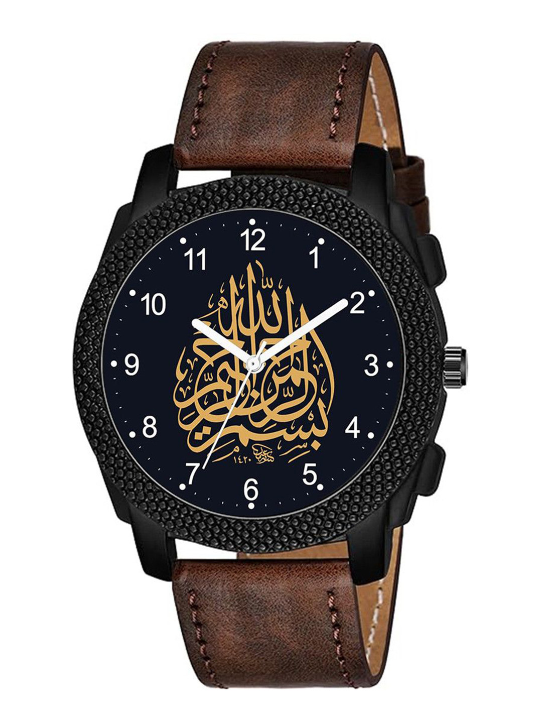 CSAMON Men Printed Dial Analogue Watch C1004BLK Islamic NUM02 Maroon L