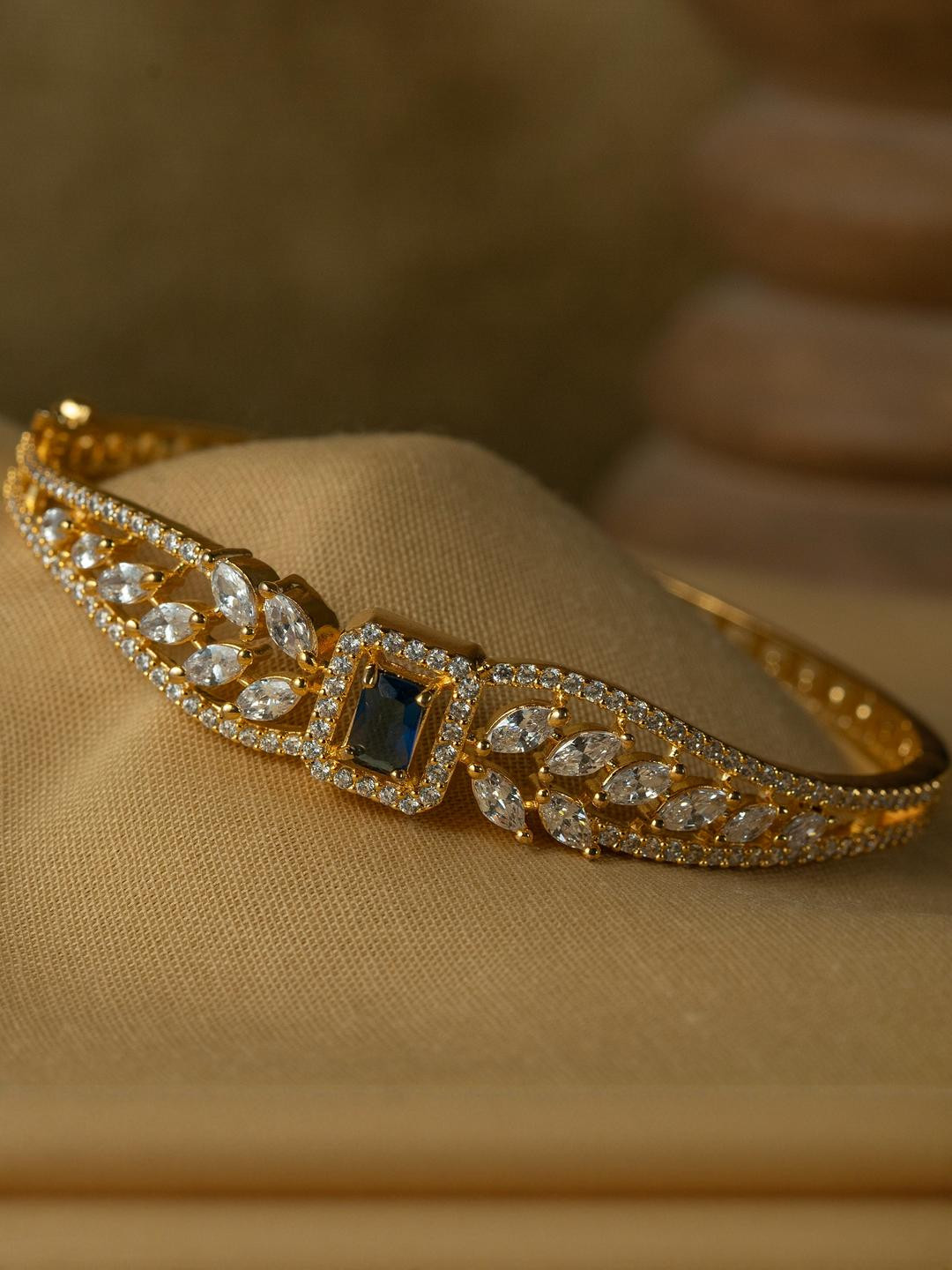 KAYRAH Blue Metal Kada Bracelet