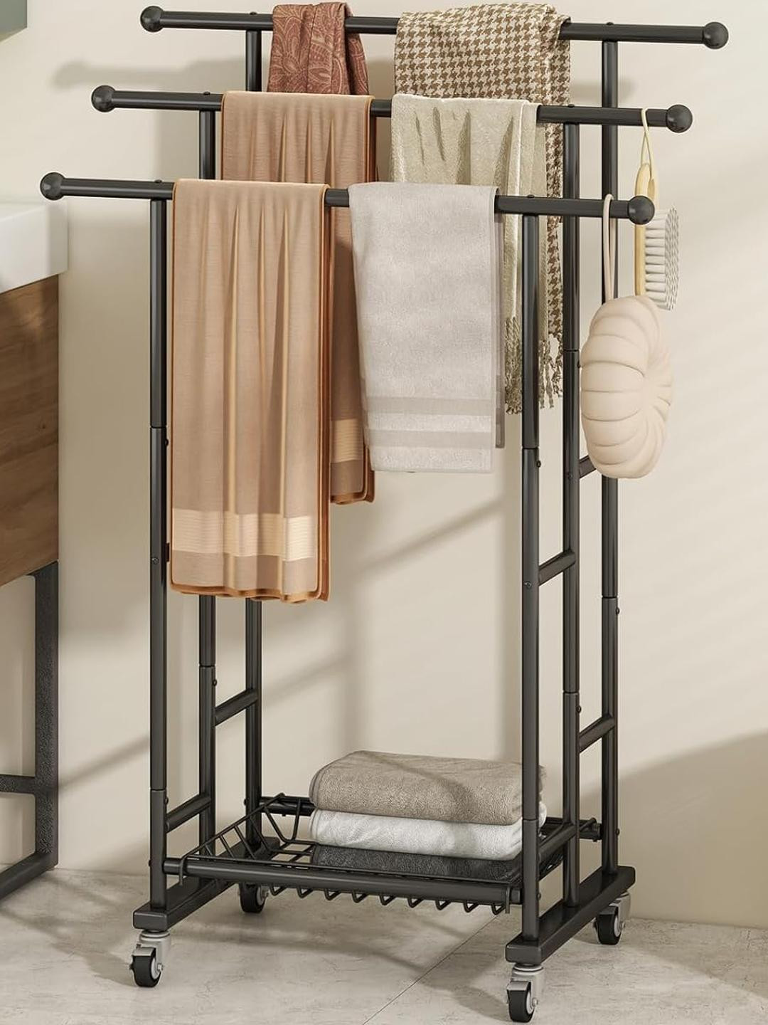 Arhat Organizers Black Garment and Towel Organizer