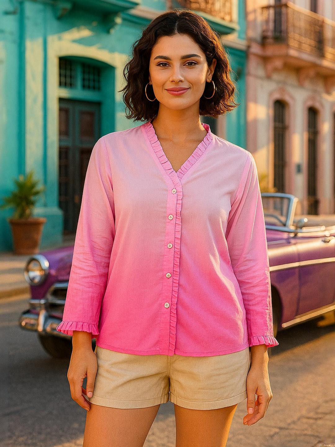 CORSICA Women Dyed Viscose Rayon Shirts