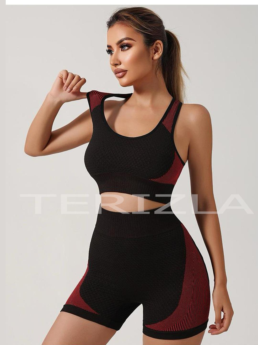 RUPRETOZ Red Underwired & Lightly Padded Cotton Lingerie Set