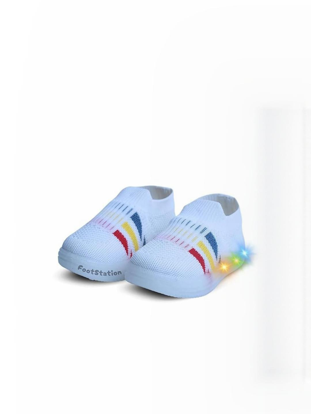 FootStation Boys White Canvas Slip-On Sneakers