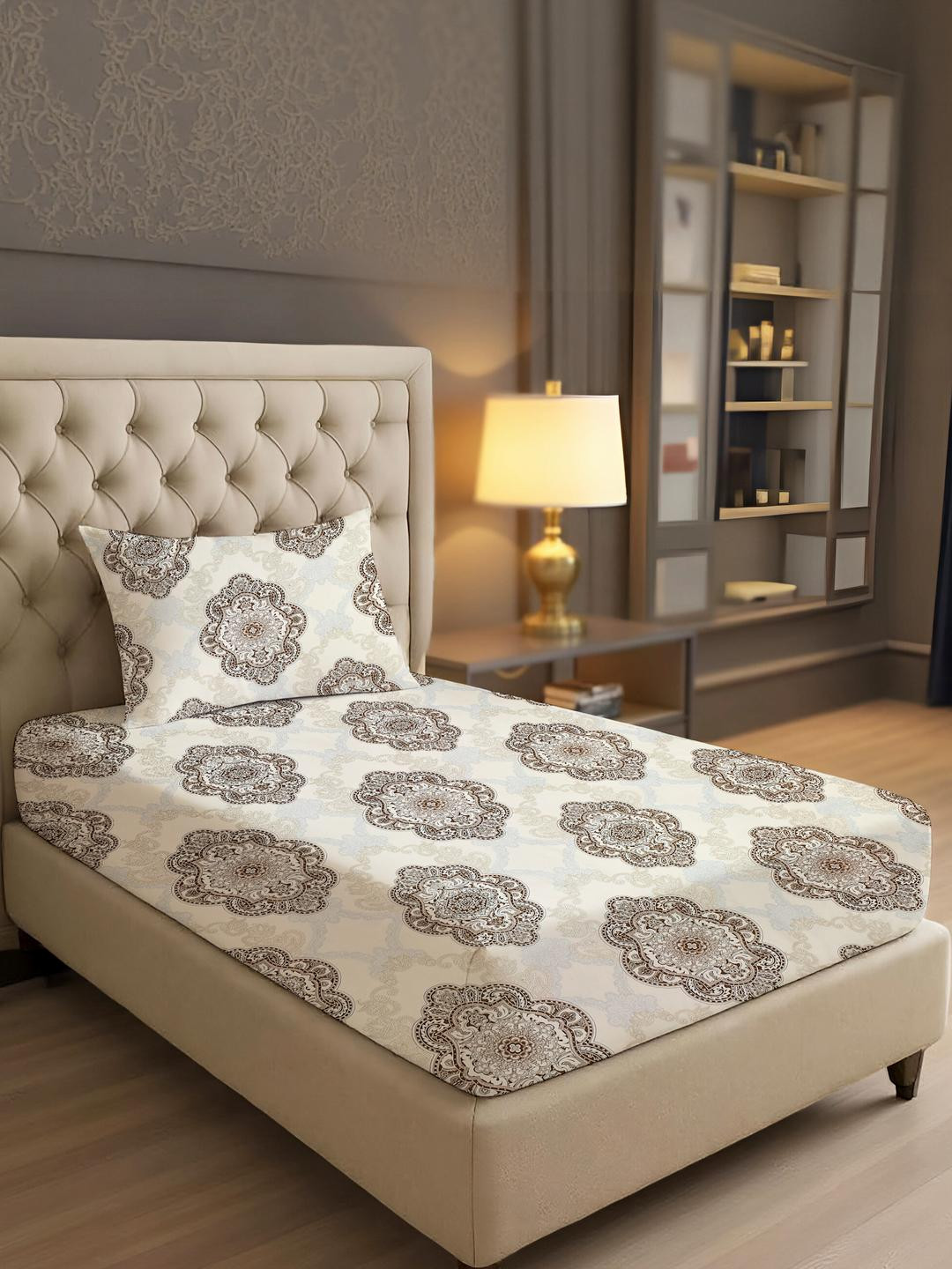 IVAZA Grey Geometric 1000 Polyester Single