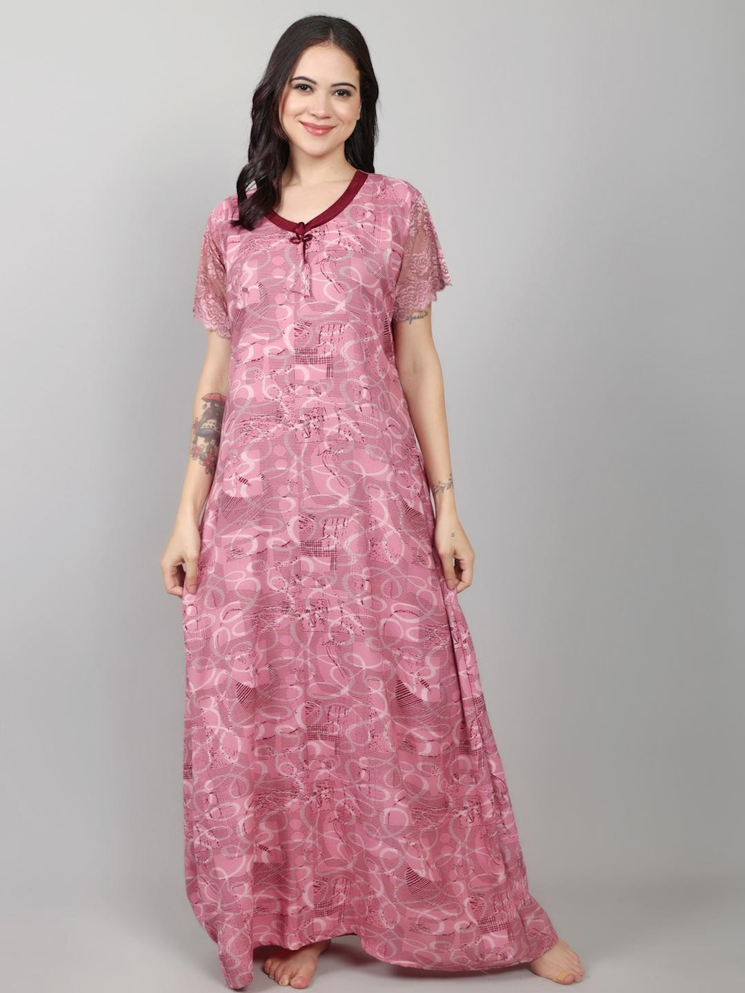 Be You Alpine Geometric Abstract Print Maxi Nightdress