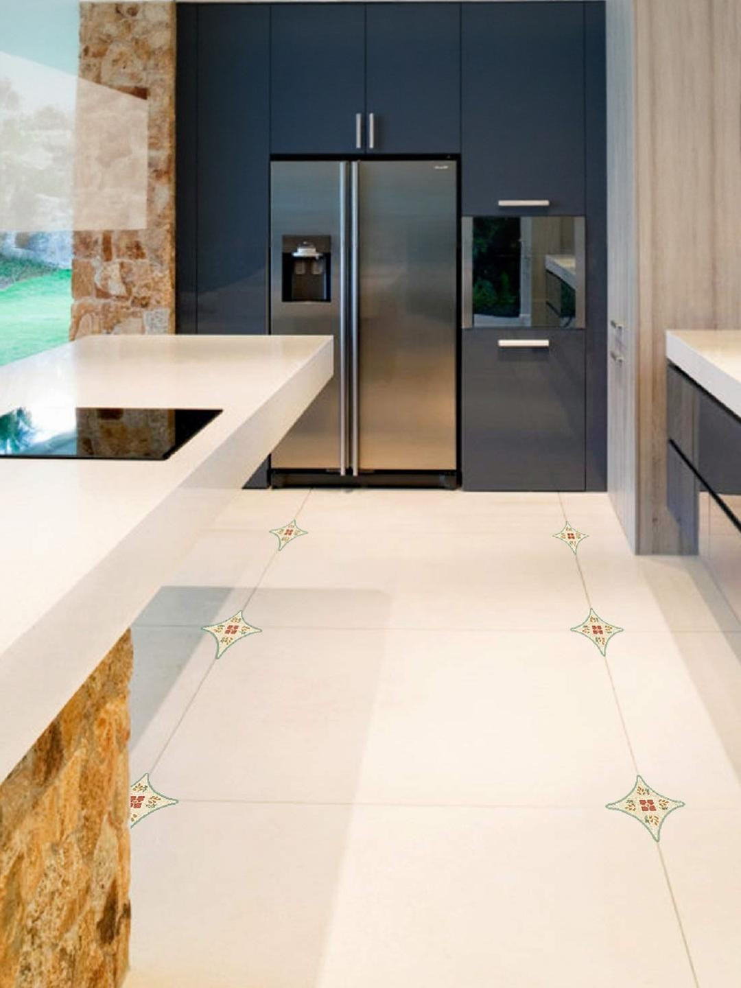 INDIAN ROYALS Pack Of 15 Creem & Red Paper Wall Sticker (30 x 45 CM)