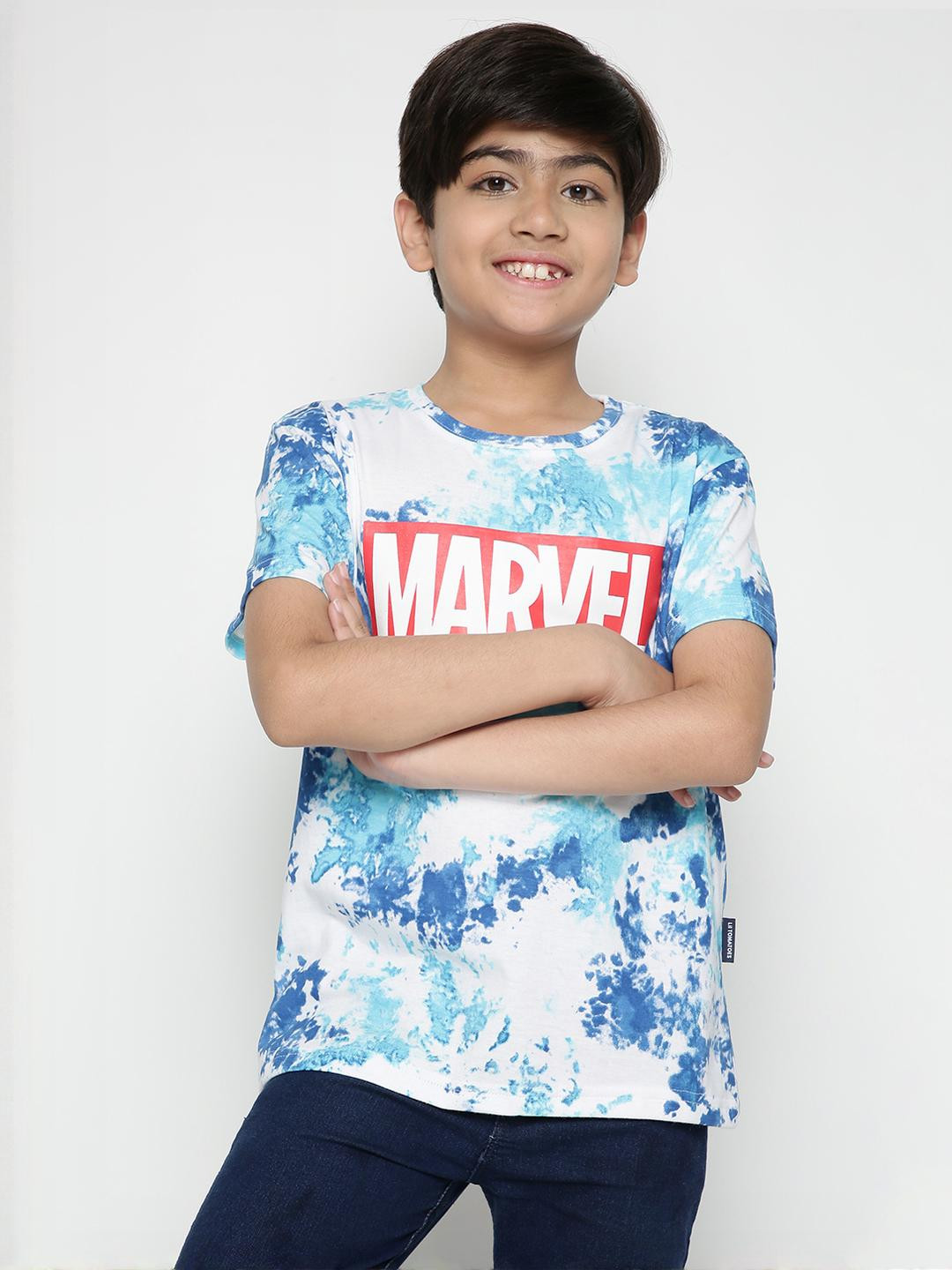 Lil Tomatoes Boys Blue Tshirts Mbt R25 1192 Printed Cotton T-shirt