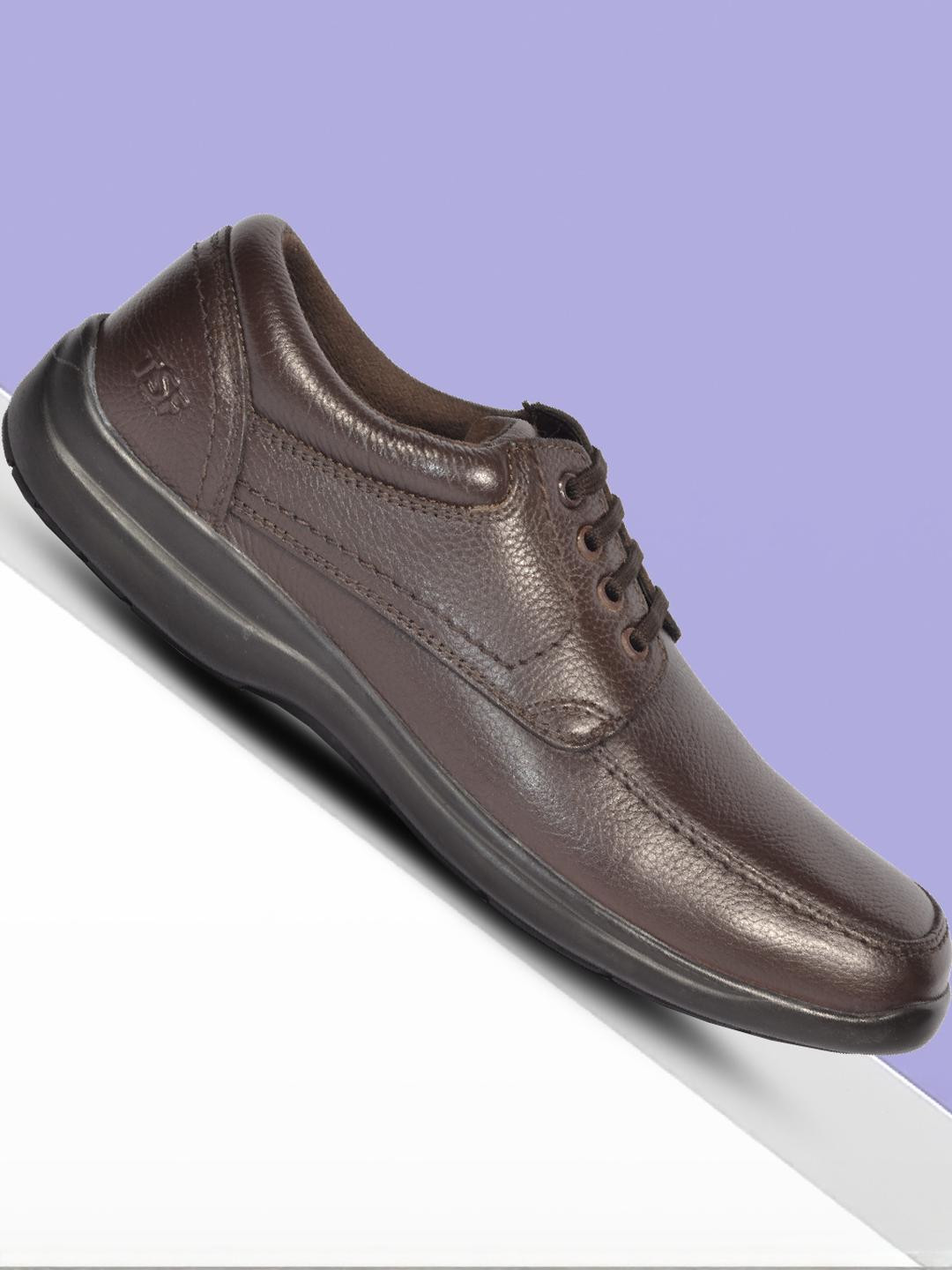 TSF Men Brown Leather Derby Shoes
