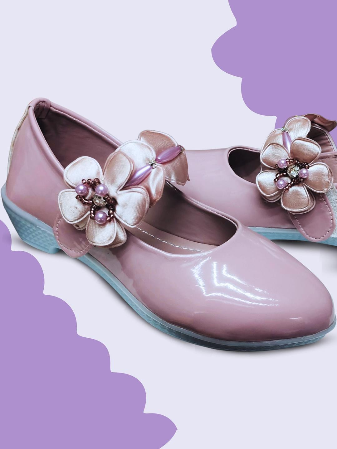 FootStation Girls Purple Canvas Mojaris