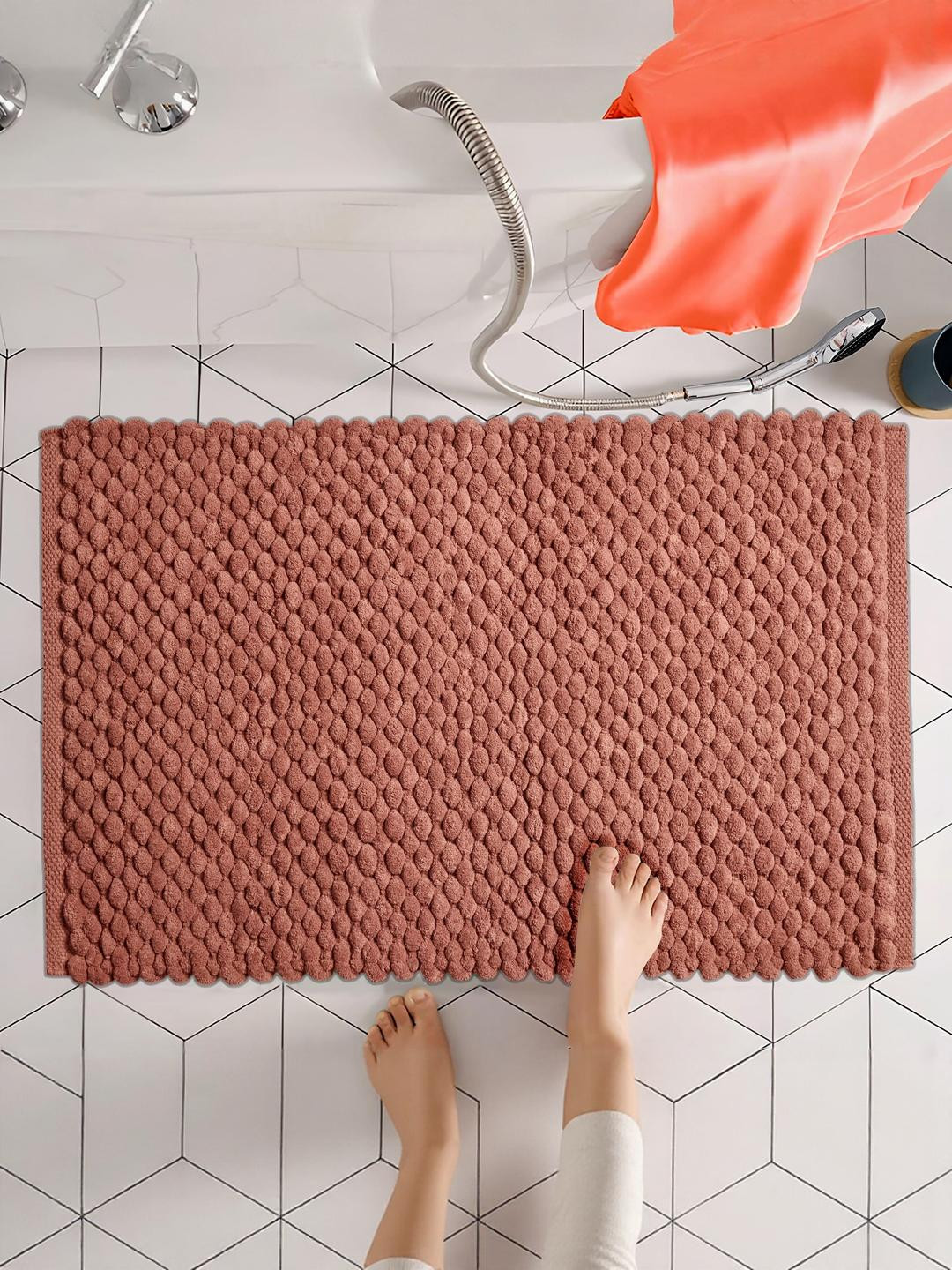 Homzz Non-Slip Soft Chenille Pebble Floormat
