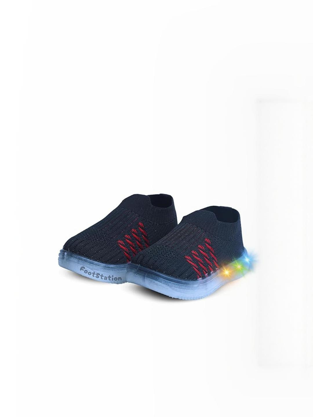 FootStation Boys Black Canvas Slip-On Sneakers