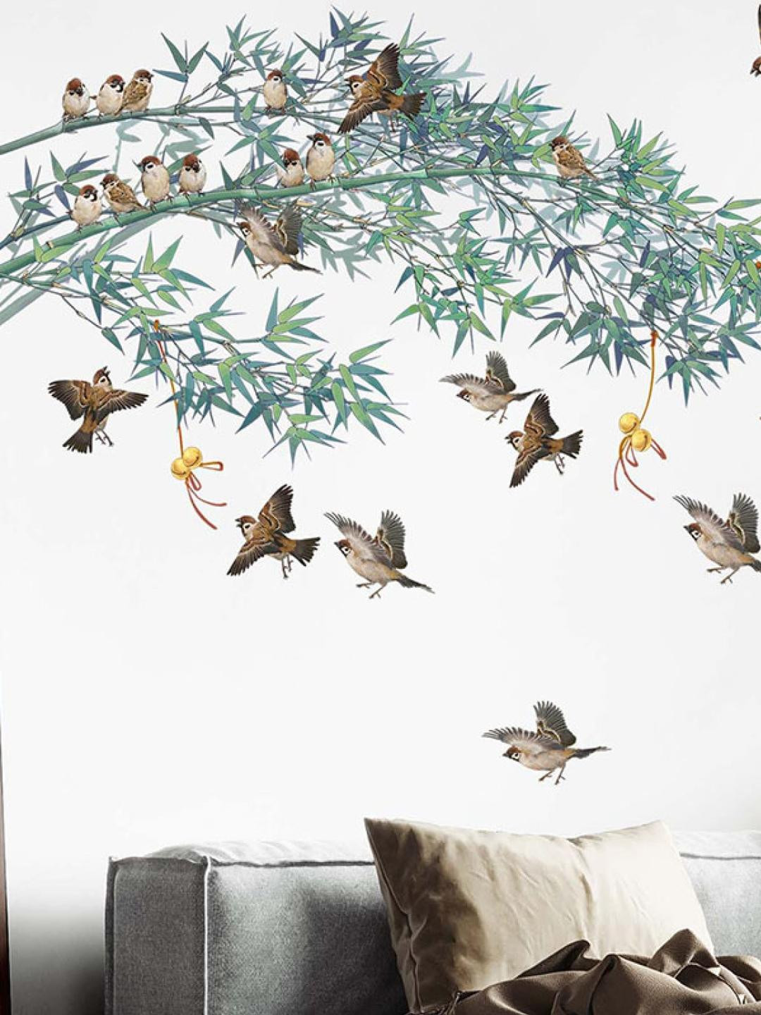 INDIAN ROYALS Nature Design with Birds Self Adhesive Wall Sticker