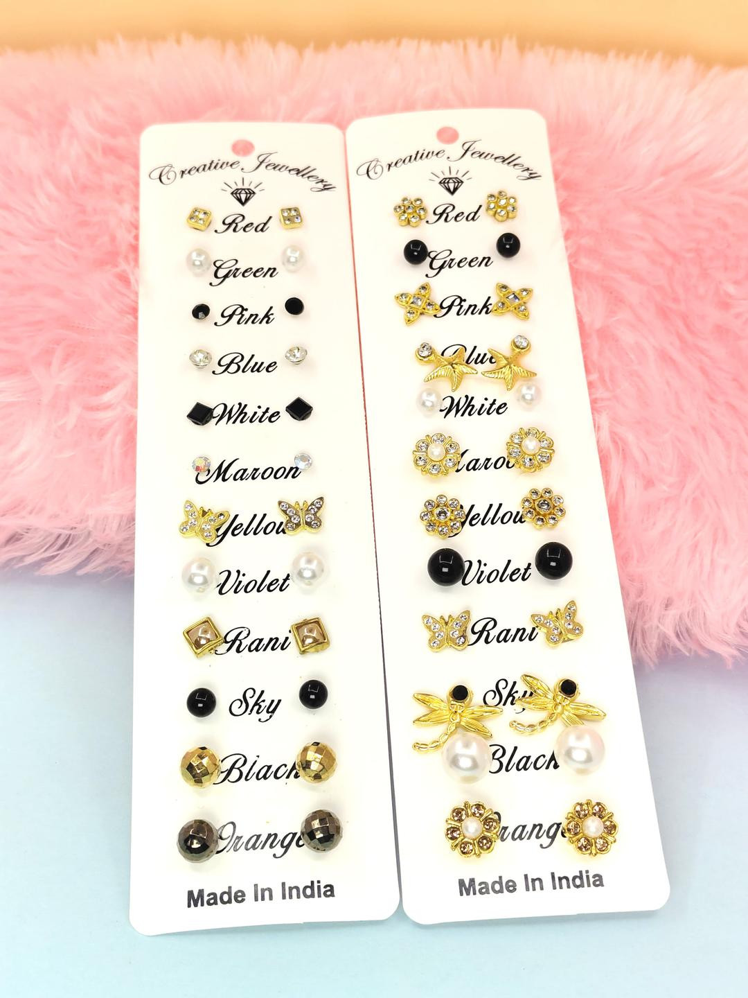 Shivarth 24 Pair Diamond Shaped Studs Earrings