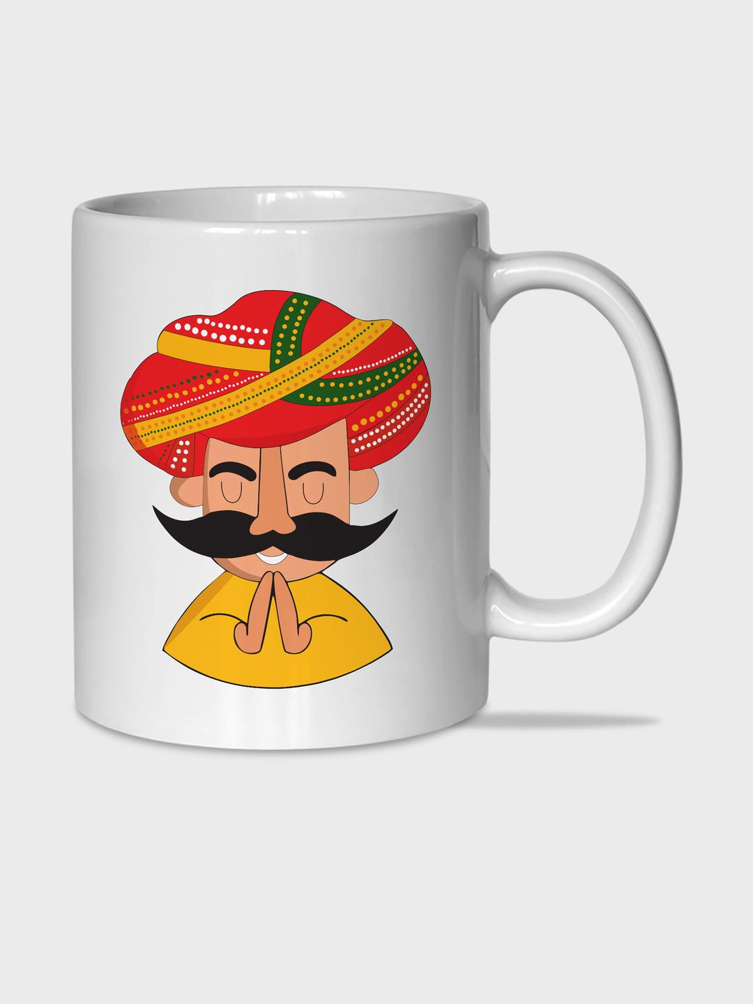 The Gifts Factory White & Yellow Conversational Printed Ceramic Glossy Mugs