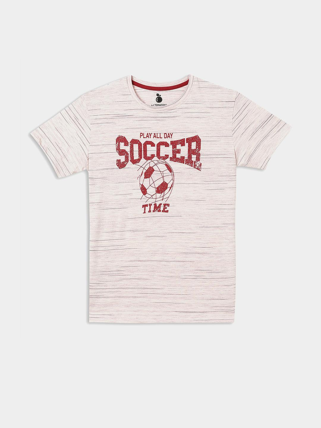 Lil Tomatoes Boys Maroon Cotton Printed Tshirts