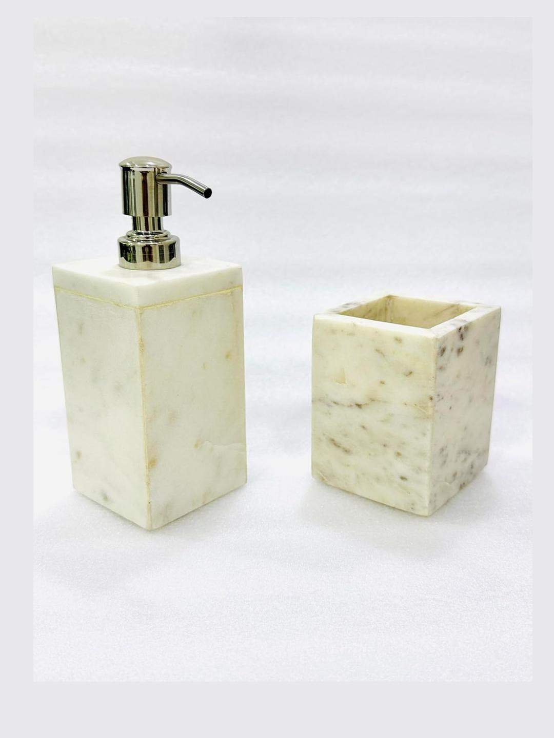 Altaica White Marble Stone Bathroom Accessories Set