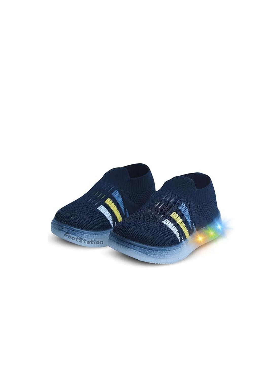 FootStation Boys Navy Blue Canvas Slip-On Sneakers