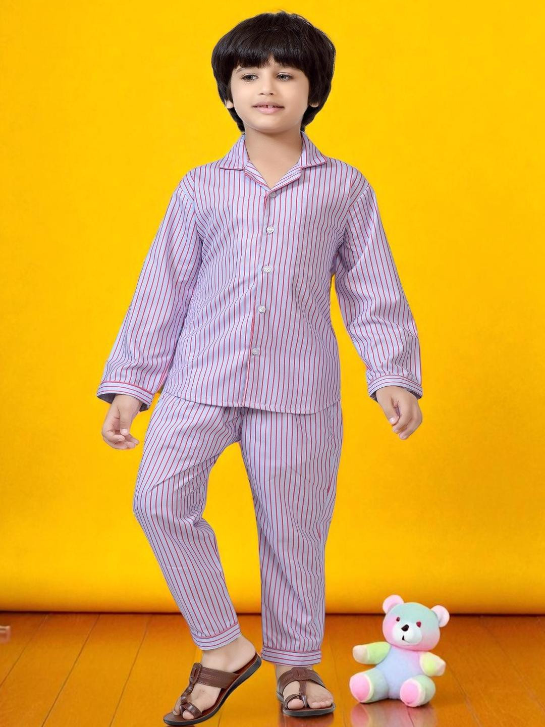 Club96 Lavender Cotton Blend Printed Night suits