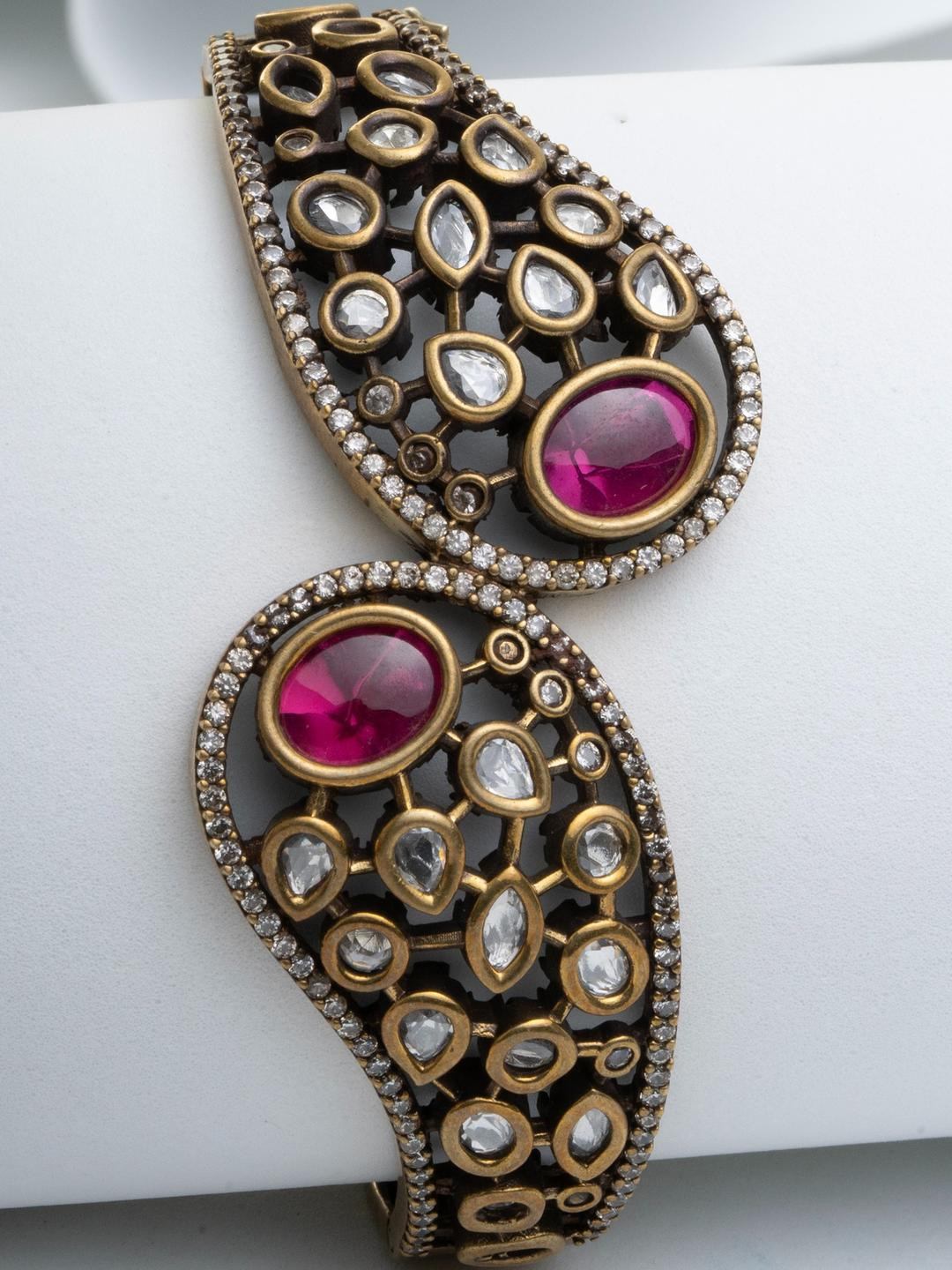 KAYRAH Red Metal Kada Bracelet