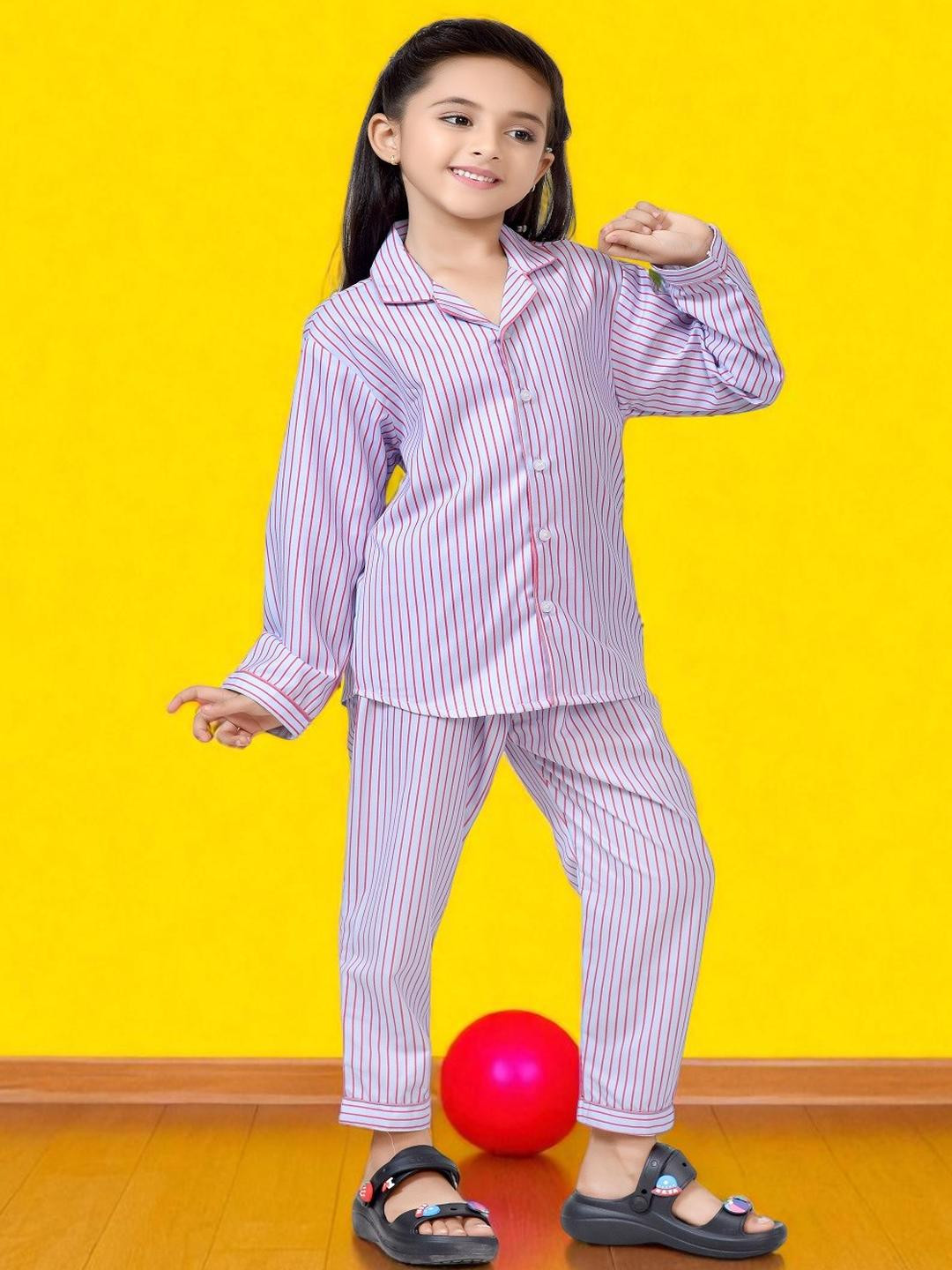 Club96 Lavender Cotton Blend Printed Night suits