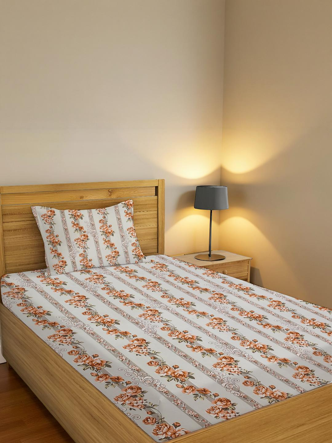 IVAZA Turquoise Blue Floral 100 Polyester Single