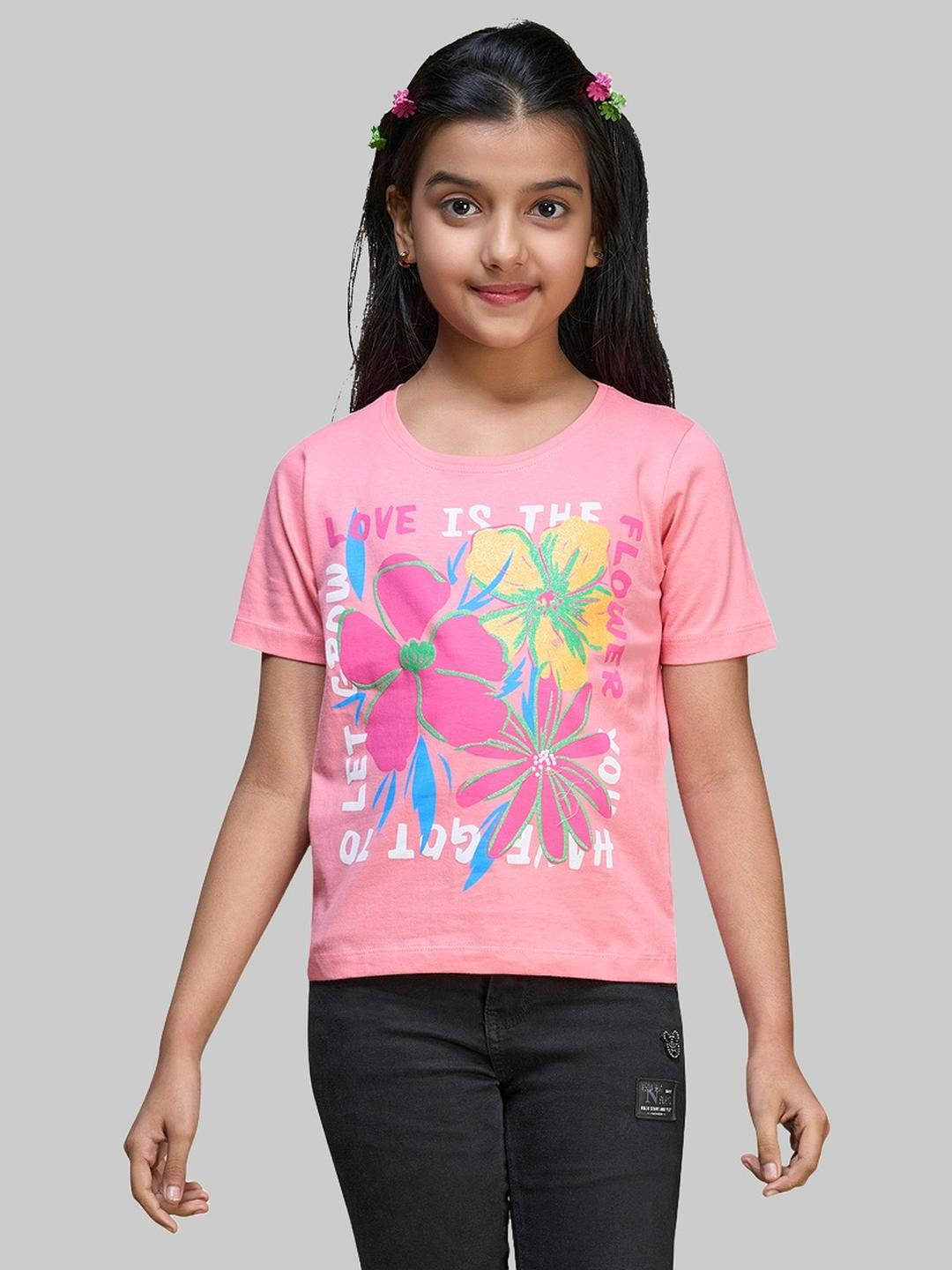 ZUNIORS SSC Kids-Unisex Pink Cotton Printed Tshirts