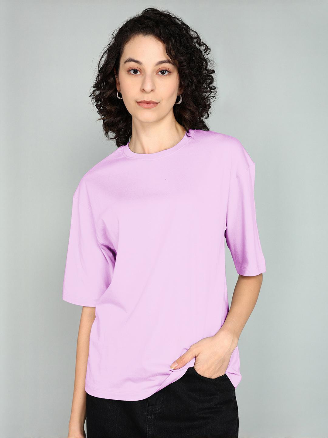 BEING WANTED Women Purple Pure Cotton  Tshirts