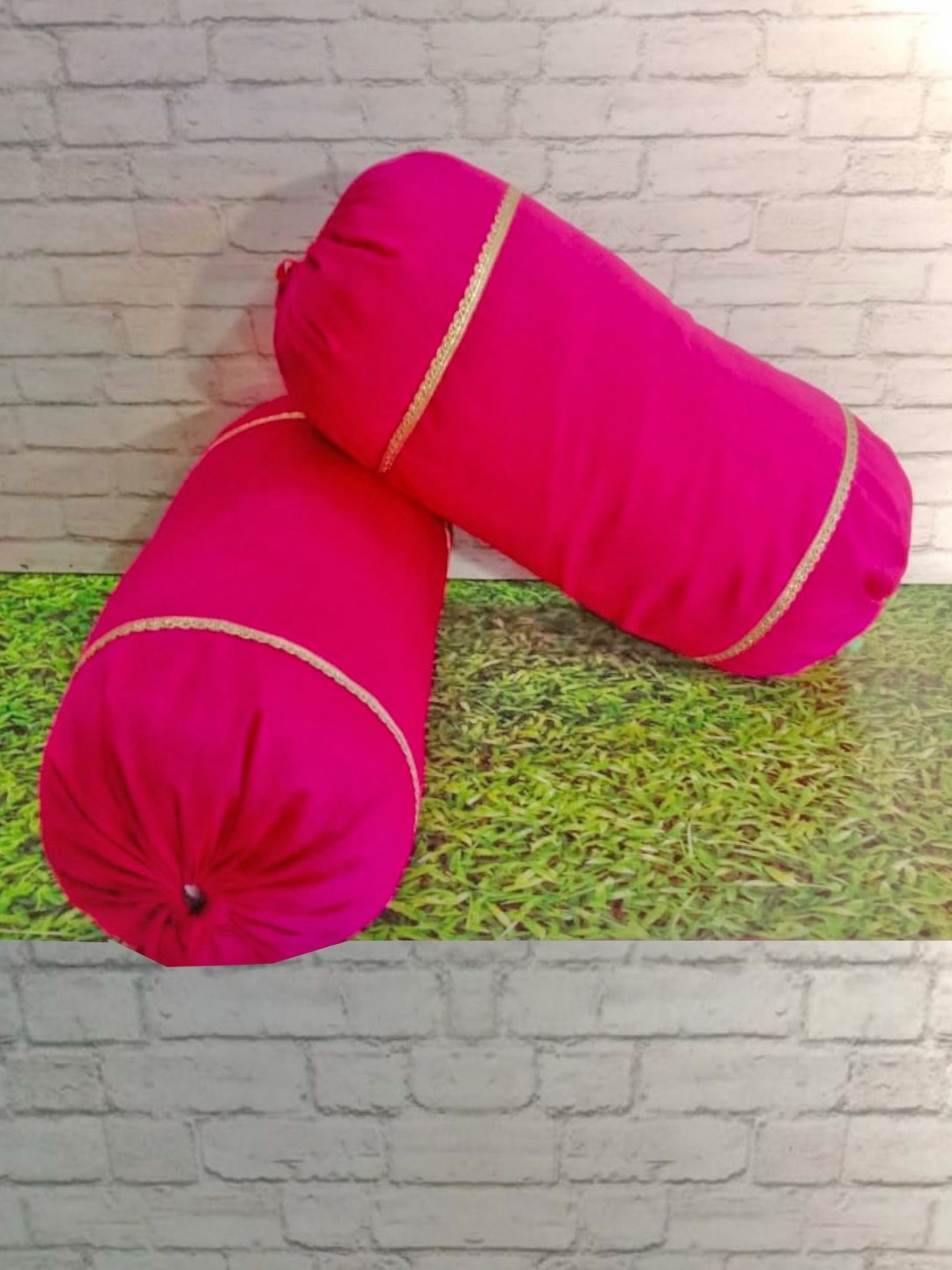 Pink Parrot 2-Pcs Pink Bolster Covers