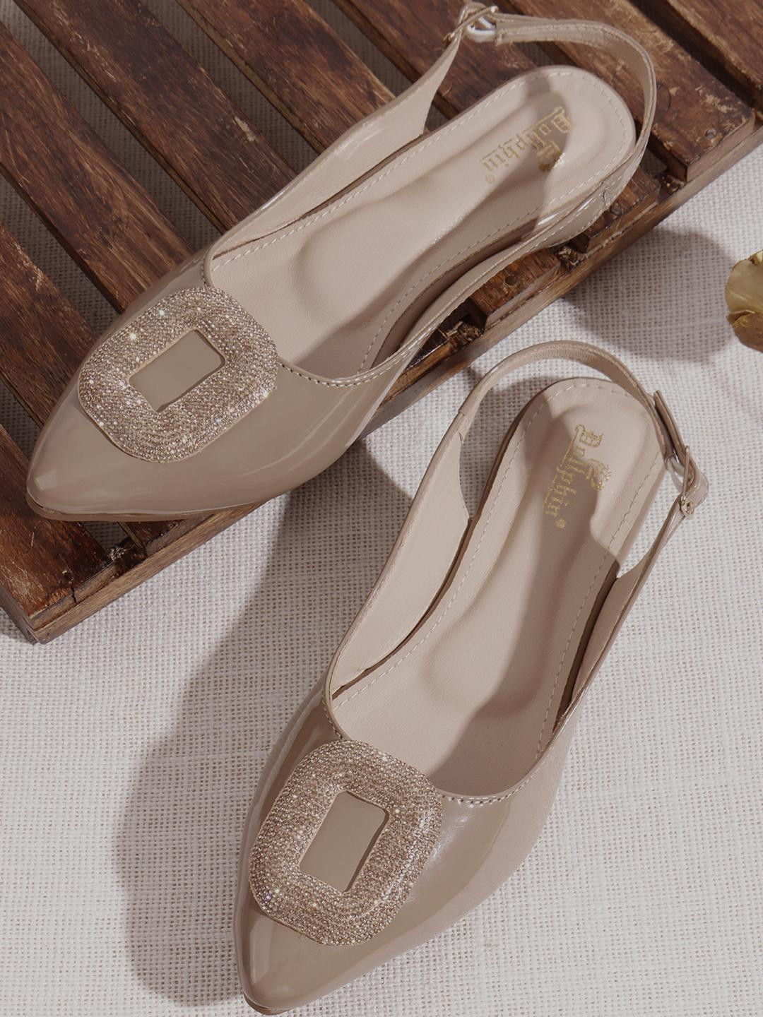 Dollphin Women Pointed-Toe Sling Back Flats