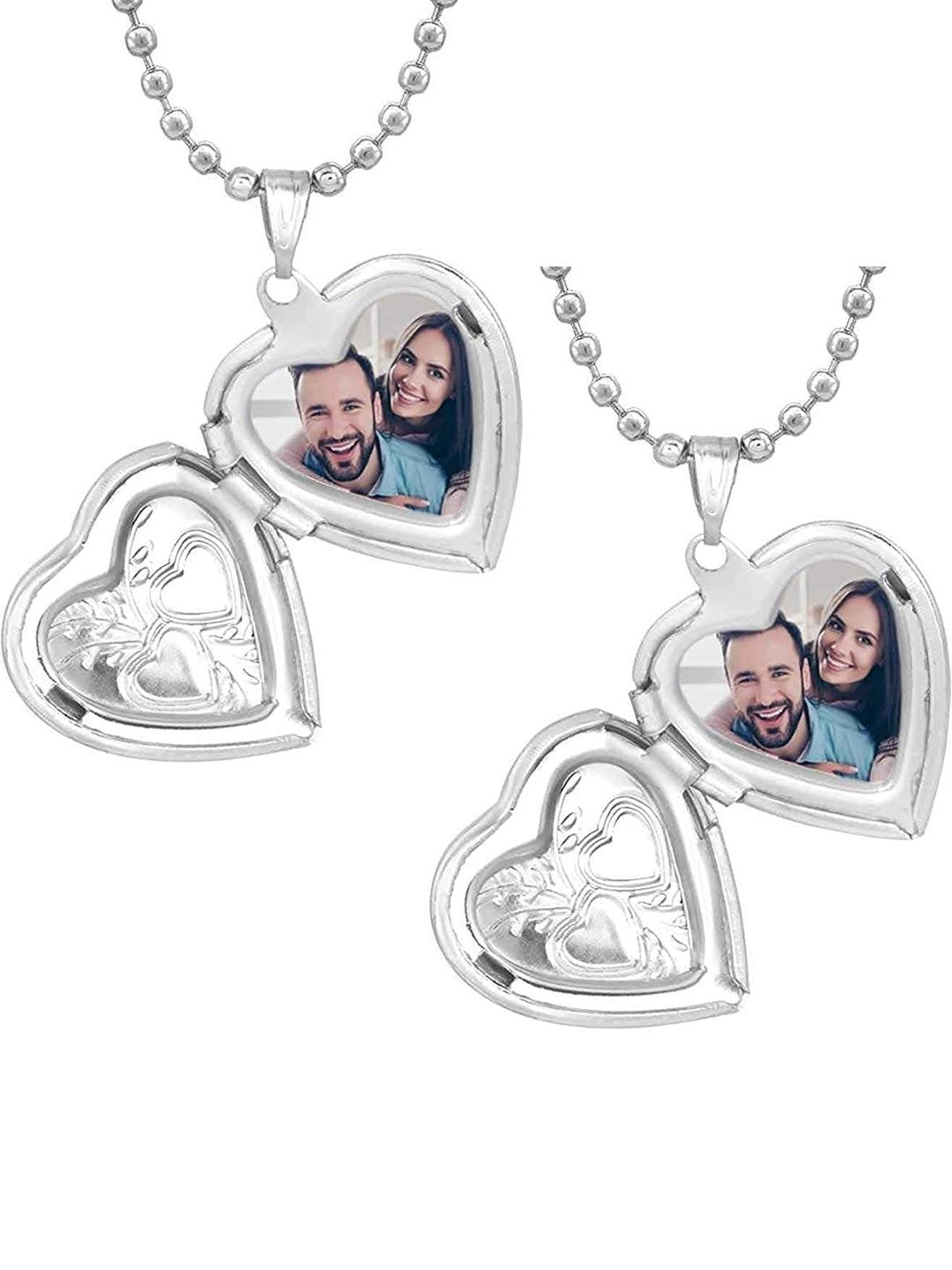 De-Ultimate Pack Of 2 Silver-Plated Contemporary Pendants with Chains