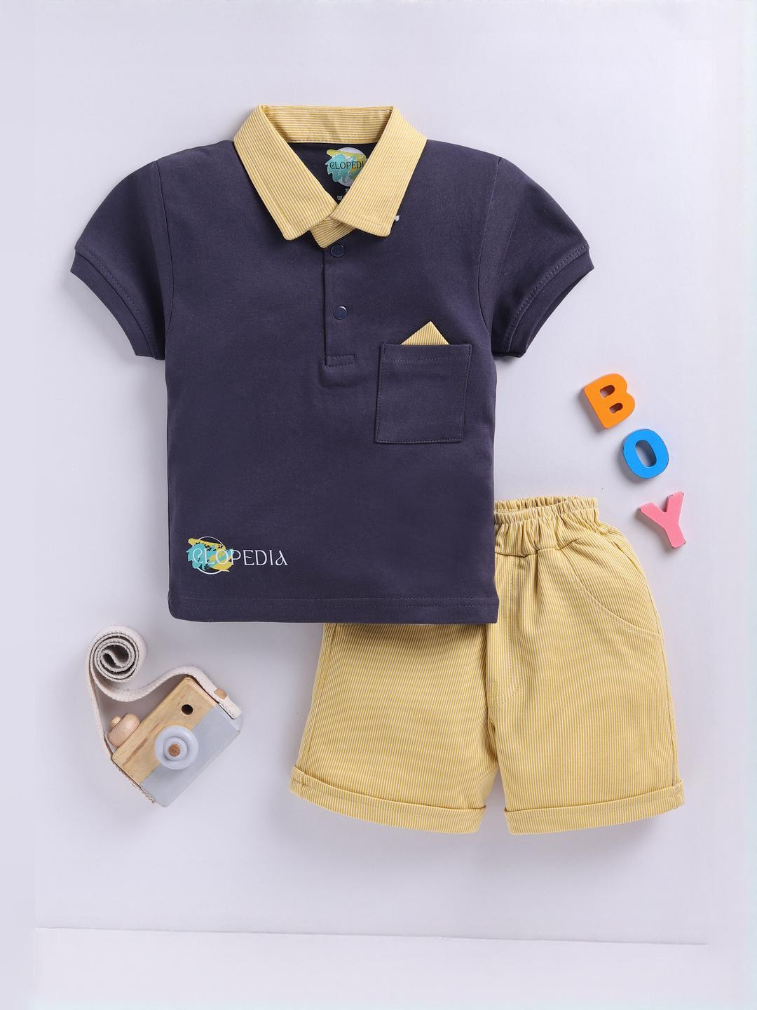 Covetus Boys Polo Collar T-shirt with Shorts