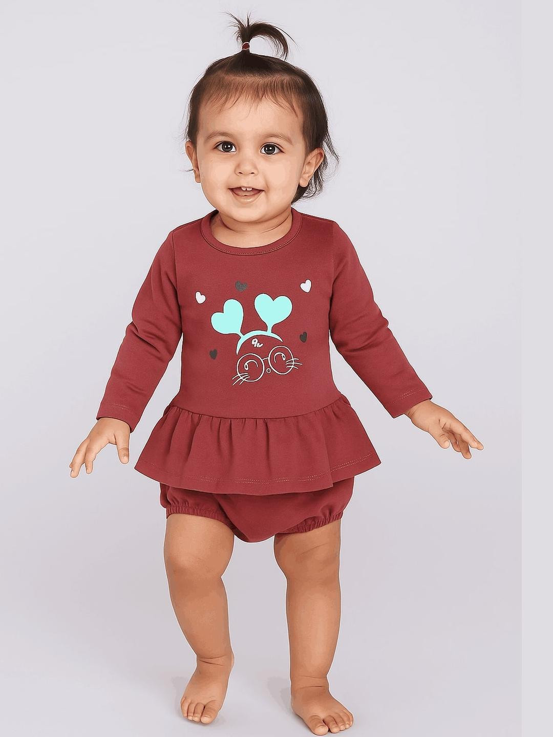 Melon Kidswear Girls Printed Top with Panty