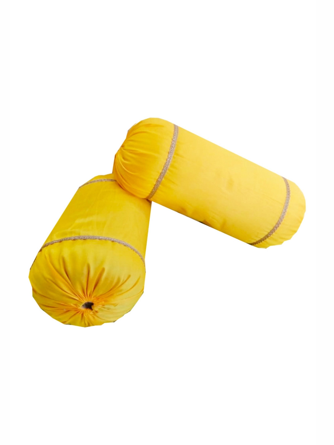 Pink Parrot 2-Pcs Yellow Zippered Bolster Covers