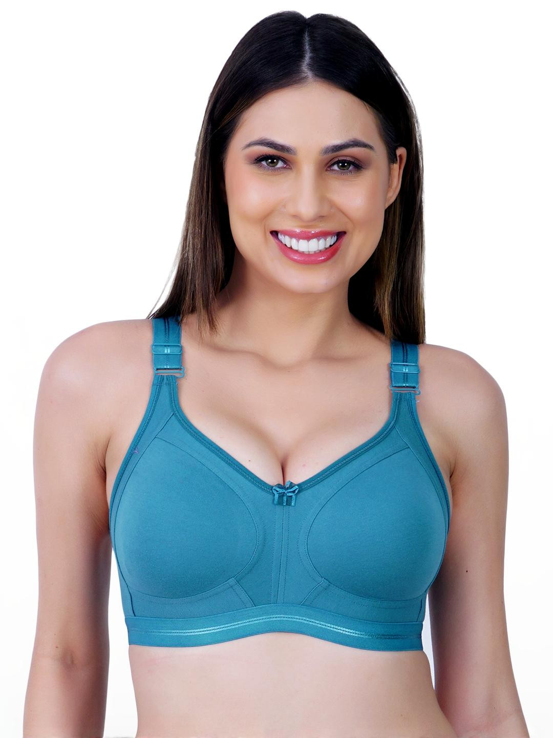 LADYLAND Blue Cotton Non Padded & Non-Wired T-shirt Bra