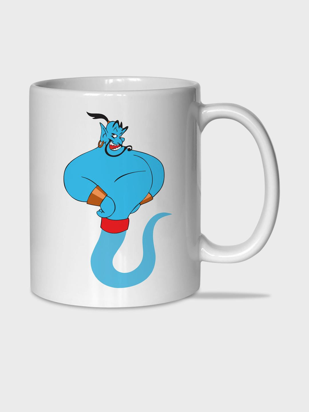 The Gifts Factory White & Blue Aladdin Genie Printed Ceramic Glossy Mugs