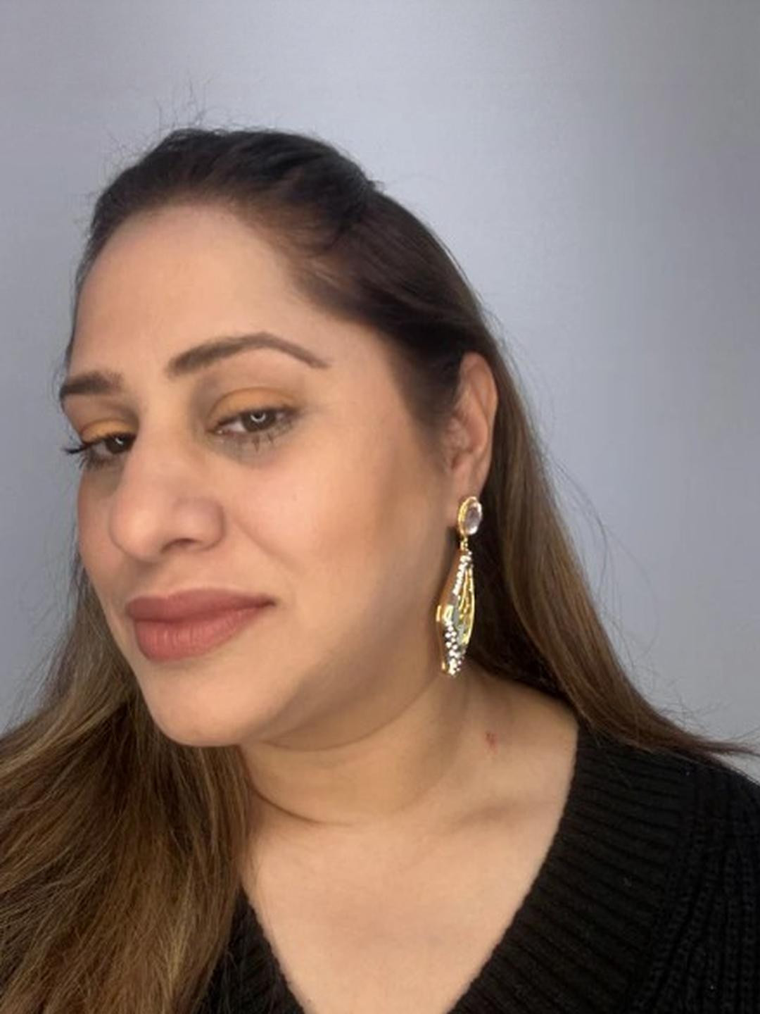 Beauty Spot Jewellery Gold-Plated Alloy Artificial Stones Earrings