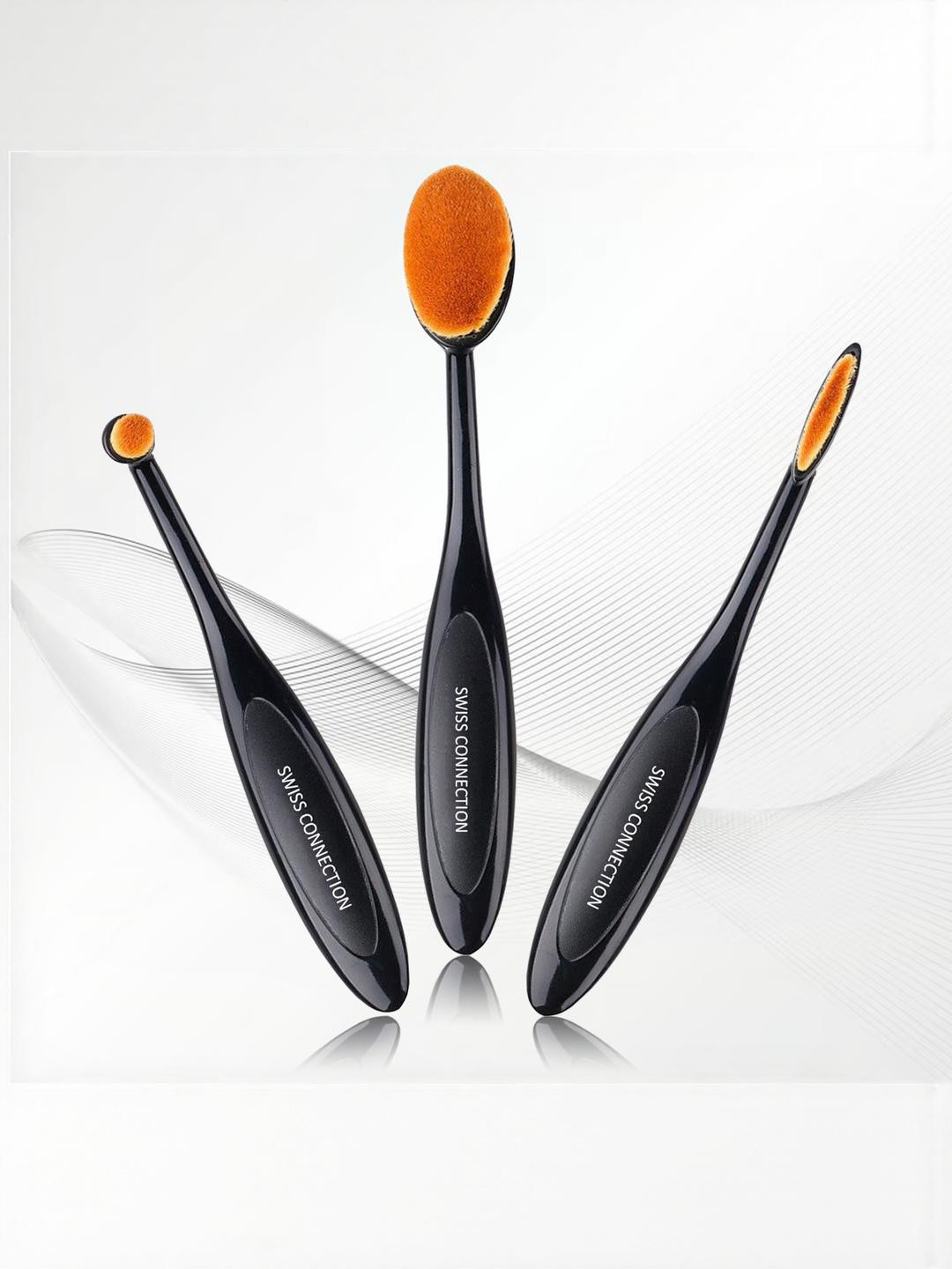 Swiss Connection Set of 3 Premium Oval Makeup Brushes