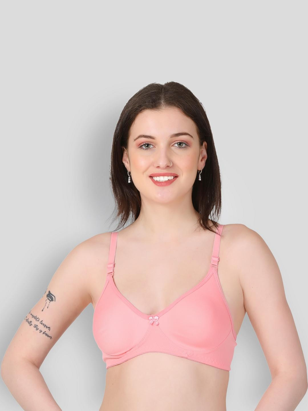 Famup women's pink Non Padded Bra