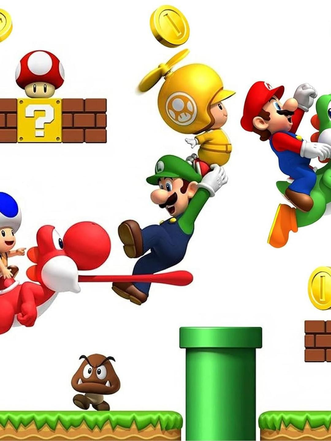 INDIAN ROYALS Super Mario Cartoon Paper Wall Sticker (45CM x 60CM)