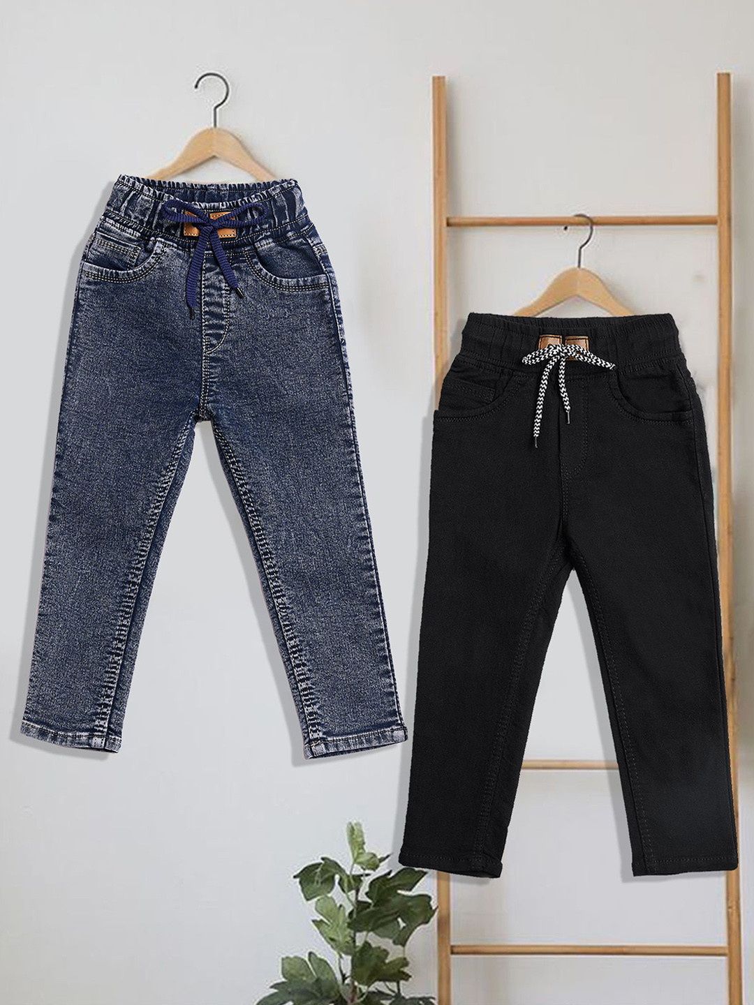 Killer Boys Pack Of 2 Mid-Rise Light Fade Organic Cotton Embroidered Jeans