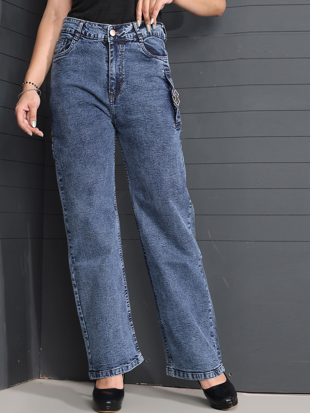 LIVE OK Women Relaxed Fit High-Rise Stretchable Jeans