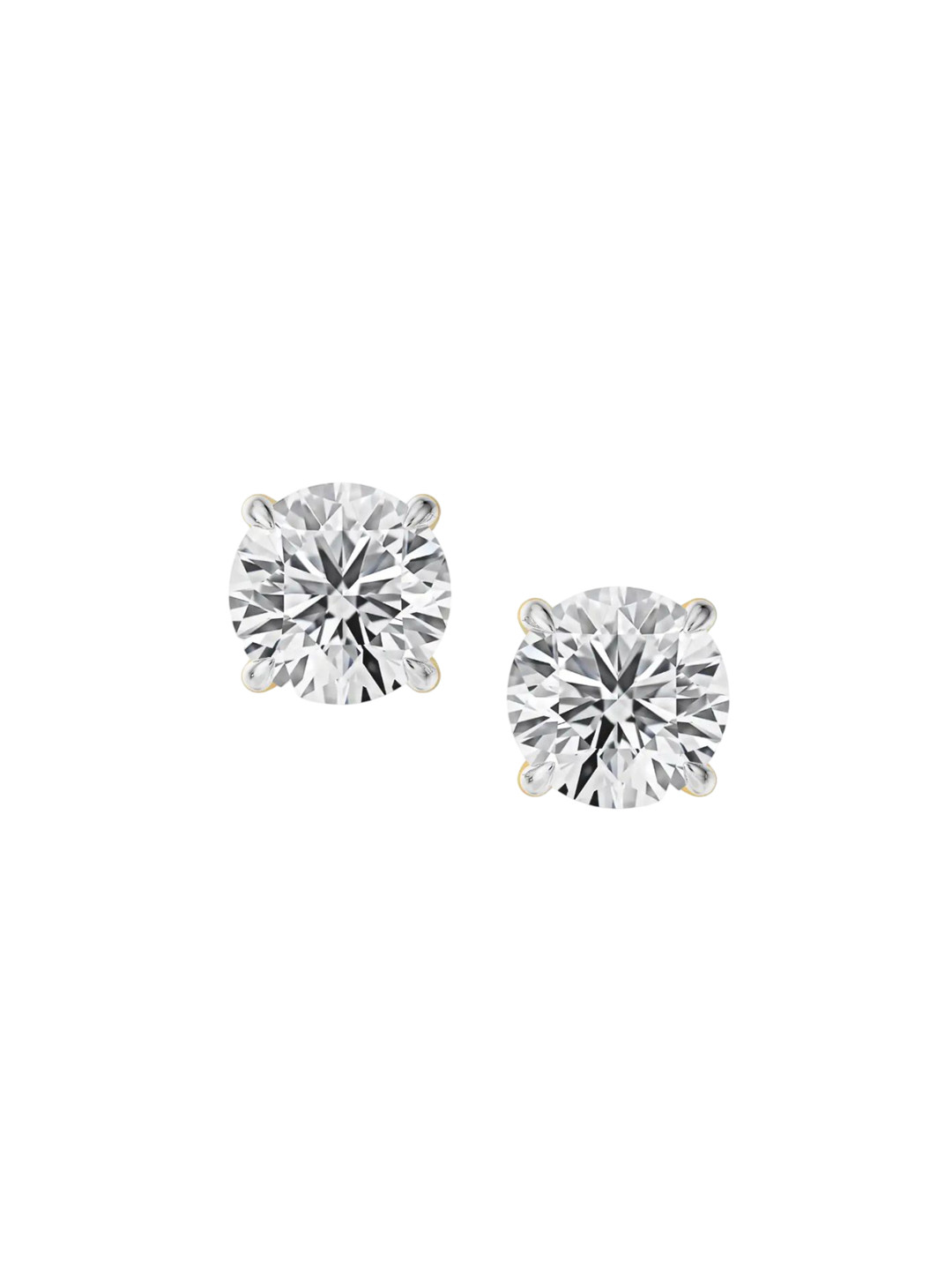 Emori 14KT Gold Hidden Halo Round Earrings With Lab Grown Diamond - 1.66 g