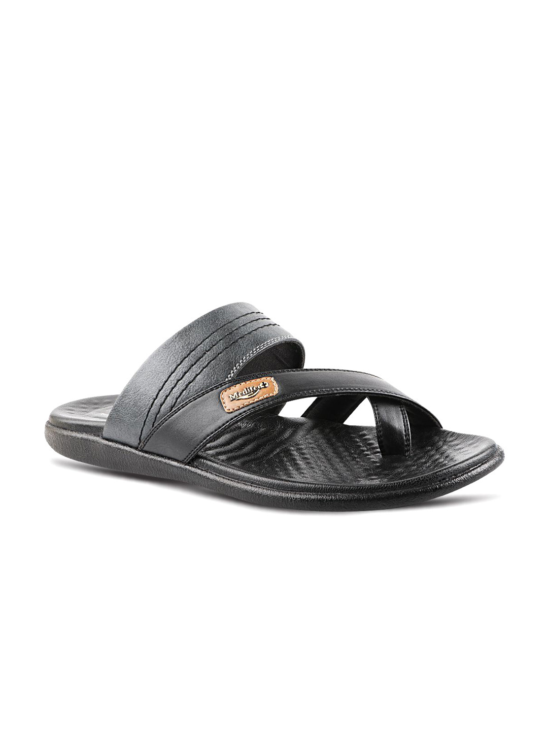 MEDIFEET Men Textured Toe-x-Ring Slip On Comfort Sandals