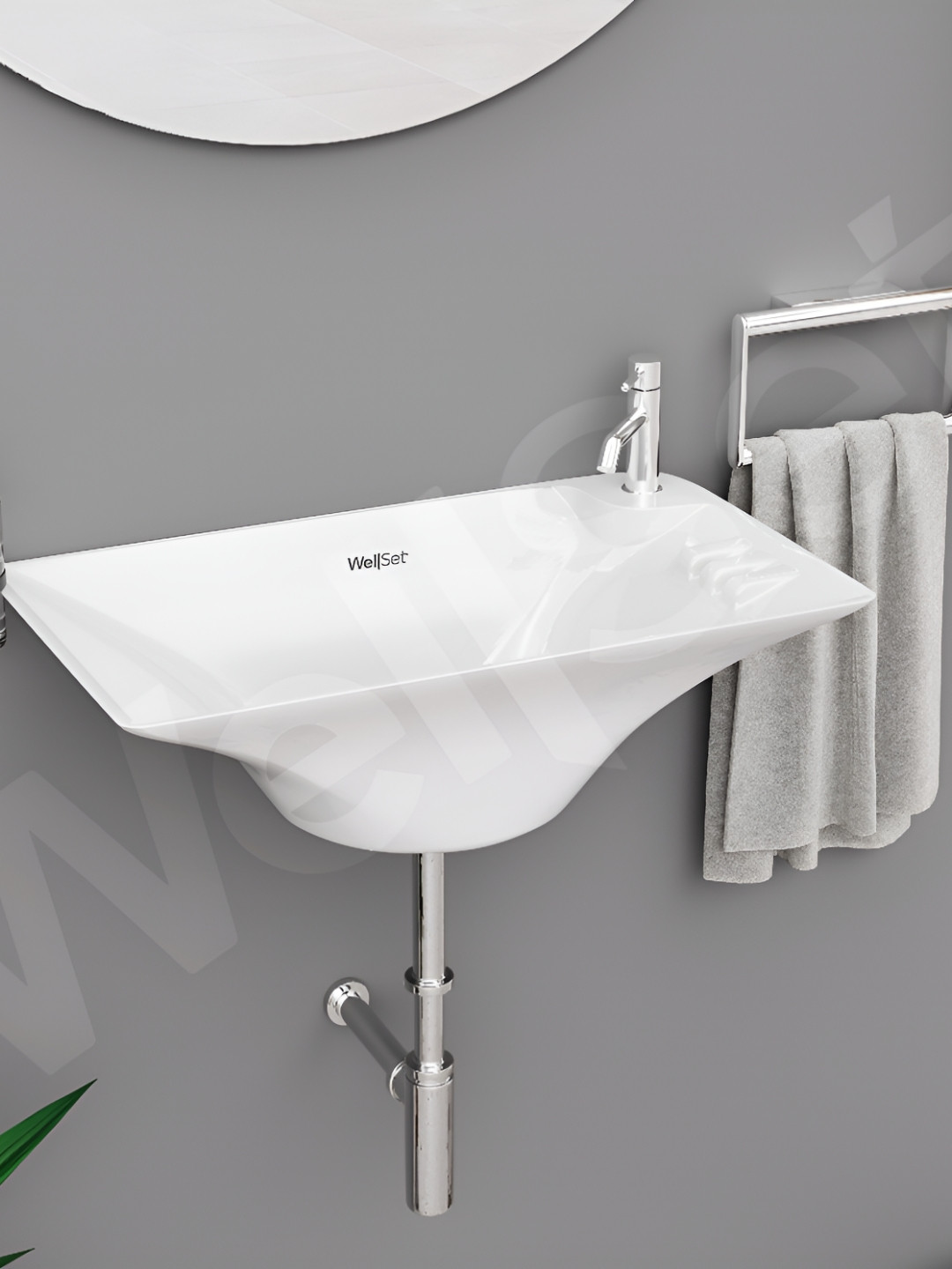 Well Set White 3 piece Solid Ceramic Bath Accessories Set